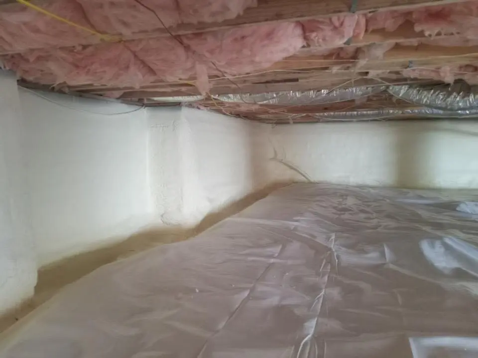 Crawl space encapsulation with closed-cell spray foam for Roof Leak Repair in Lansing